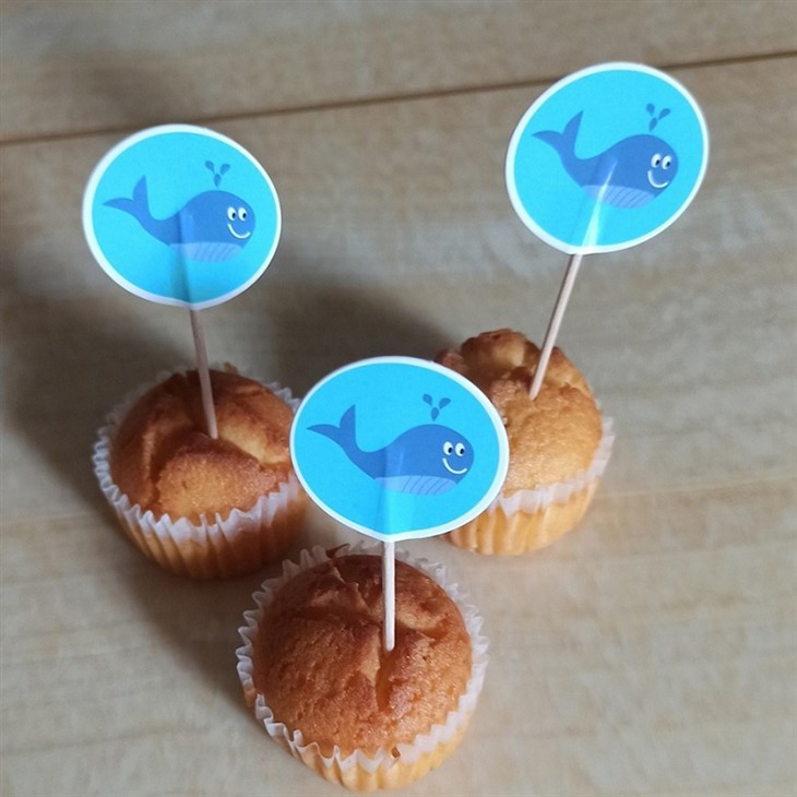 2、Custom Cupcake Toothpick Flags